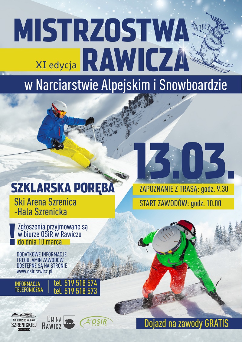 MISTRZOSTWA RAWCZA XI edycja w Narciarstwie Alpejskim i Snowboardzie MISTRZOSTWA RAWCZA XI edycja w Narciarstwie Alpejskim i Snowboardzie