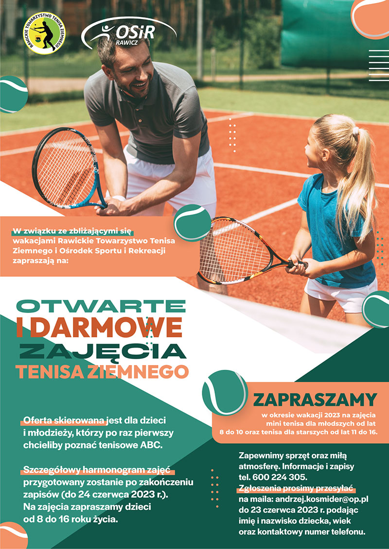 Otwarte i darmowe zajecia tenisa ziemnego